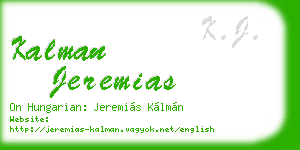 kalman jeremias business card